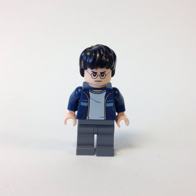 LEGO Minifigure-Harry Potter, Dark Blue Open Jacket with Stripe, Dark Bluish Gray Legs-Harry Potter-HP116-Creative Brick Builders